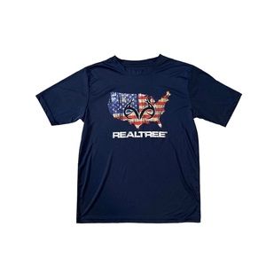Realtree Navy Blue Patriotic Activewear Short Sleeve T-Shirt